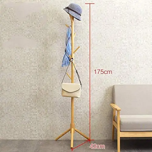 ZHHL Clothes Hanger Multifunctional Storage Unit Clothes Rack Easy Installation of Shelves Salon Bedroom Hanger (Color : Wood Color)