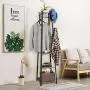 JKRED Industrial Style Coat Rack with 3-Tier Storage Shelves, Multipurpose Hanger for Entryway, Clothes Laundry Coat Stand with 8 Hooks, 70.9 inches