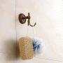 Kelelife Robe Hook Antique Brass Double Towel Hook, Wall Mounted Coat Clothes Hanger with Braiding Carvings for Wardrobe Bathroom Bedroom, Vintage Style