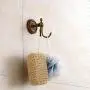 Kelelife Robe Hook Antique Brass Double Towel Hook, Wall Mounted Coat Clothes Hanger with Braiding Carvings for Wardrobe Bathroom Bedroom, Vintage Style Kelelife Robe Hook Antique Brass Double Towel Hook, Wall Mounted Coat Clothes Hanger with Braiding Carvings for Wardrobe Bathroom Bedroom, Vintage Style