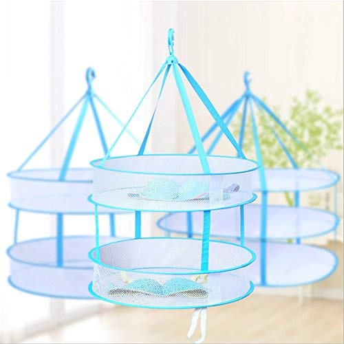 MOWANG Portable Folding Drying Rack Hanging Clothes Laundry Hangers Dryer Net For Underwears Women Lingerie Woollen Sweater Baby Garments (#1)