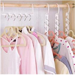 10PC Mult-Function Space Saving Hanger Plastic Cloth Hanger Hook Magic Clothes Hanger with Hook Closet Organizer Home Decoration