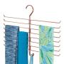 mDesign Metal Closet Rod Hanging Accessory Storage Organizer Rack for Scarves, Ties, Yoga Pants, Leggings, Tank Tops - Snag Free, Geometric Design, 16 Arms/1 Hook - 2 Pack - Rose Gold