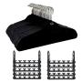 Wonder Hanger Max Velvet Hanger Combo, 10 Hanging Closet Organizers w/ 50 Velvet Hangers - Black