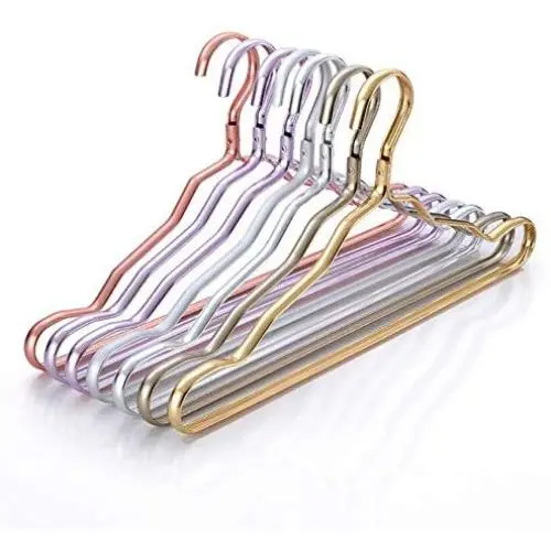 10pc Color Random Clothes Hanger Drying Rack Aluminum Alloy Anti-Skid Hanger for Clothes Wardrobe Storage Hanger