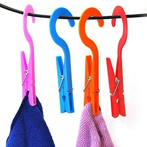 Laundry Hooks Clothespins Hanging Clips Plastic Hanger Home Travel Pack of 10 Laundry Hooks Clothespins Hanging Clips Plastic Hanger Home Travel Pack of 10
