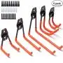 5pcs Garage Storage Utility Double Hooks, Wall Mounted Garage Hanger & Organizer with Anti-slip Coating for Hanging Ladder Weed Eater Extension Cord Shovel Hose Garden Tool and Power Tools (orange)