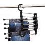 KIPB 5 in 1 Multifunctional Stainless Steel Tie Belt Pants Clothes Hanger Folding Space Saving Closet Organizer Storage Rack