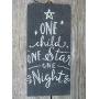 Vintage look ONE CHILD ONE STAR ONE NIGHT Christmas Chalk Couture style old time font jute hanger antique style primitive style. weathered wood sign