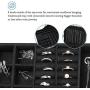 Procase Jewelry Boxes Organizer for Women Girls, Two Layer Jewelry Display Storage Holder Case for Necklace Earrings Bracelets Rings Watches -Black