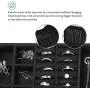 Procase Jewelry Boxes Organizer for Women Girls, Two Layer Jewelry Display Storage Holder Case for Necklace Earrings Bracelets Rings Watches -Black