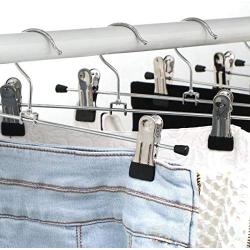 OUNONA Stainless Steel Clothes Drying Hanger with Clips Pants Drying Rack 20pcs