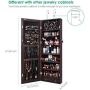 TomCare Jewelry Organizer Jewelry Cabinet Wall Door Mounted Jewelry Armoire Lockable with 2 Drawers Jewelry Boxes Frameless Mirror Earring Organizer Thickened Hanging Wall Mirror Jewelry Storage Vintage