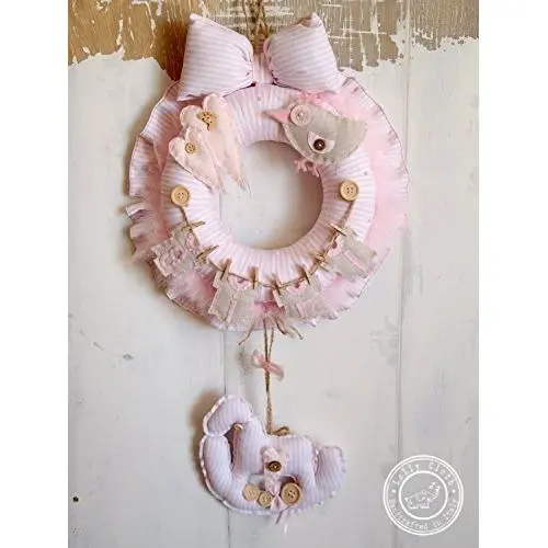 Hospital Door Hanger Decoration, Baby Girl Birth Wreath, 2-DAY FEDEX DELIVERY to USA, Canada, Europe & Others
