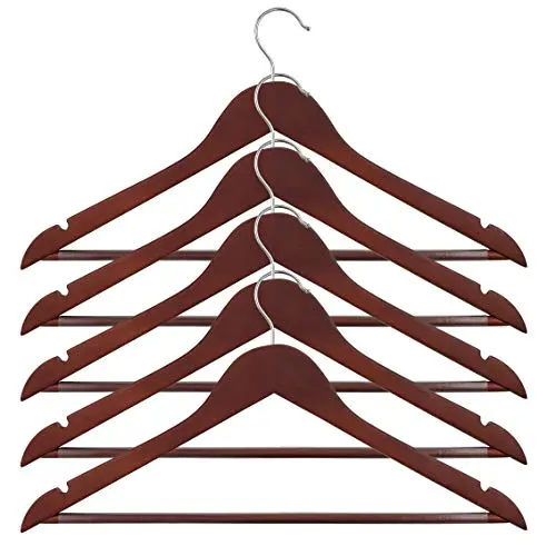 ALPHA HOME Suit Hangers Wooden Hangers for Gentleman - 20 Pack, Matte Brown