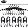 muyan 10PCS Travel Hangers, Ultra-Light Portable Folding Clothes Rack, can Help You Save Space in The Home and Travel use, Non-Slip Design is Convenient for Drying Various Clothes. (newblack)