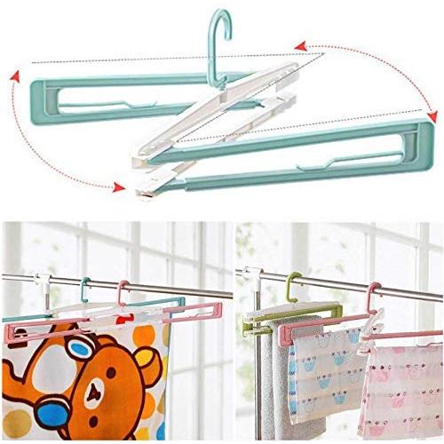 5pcs Random Color Space Saving Coat Clothes Hangers Non Slip Slim-Line Soft Extension Clothing Hotel, Home, etc. Hangers