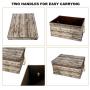 Livememory Foldable Storage Bin Storage Boxes with Lid and Handles for Office, Bedroom, Closet, Toys (Wooden Look)