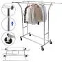 Cypressshop Commercial Garment Rack Hanger Clothes Hanging Holder Rolling Portable Adjustable Double Steel Rail Racks Trolley Textile Dryer Home Furniture Cypressshop Commercial Garment Rack Hanger Clothes Hanging Holder Rolling Portable Adjustable Double Steel Rail Racks Trolley Textile Dryer Home Furniture