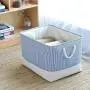 TheWarmHome Basket with Lids Storage Basket Dog Toy Basket Closet Basket Fabric Storage Basket Decorative Basket Rectangular Storage Bin Gift Basket Shoe Basket(Blue Strip,18.9L×15W×11.8H inch) TheWarmHome Basket with Lids Storage Basket Dog Toy Basket Closet Basket Fabric Storage Basket Decorative Basket Rectangular Storage Bin Gift Basket Shoe Basket(Blue Strip,18.9L×15W×11.8H inch)