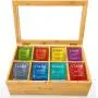 Woodcha Natural Bamboo Tea Boxes Storage Organizer- 8 Compartments Tea Bag Holder with Clear Glass Lid- Natural Wooden Finish Tea Storage Organizer Woodcha Natural Bamboo Tea Boxes Storage Organizer- 8 Compartments Tea Bag Holder with Clear Glass Lid- Natural Wooden Finish Tea Storage Organizer
