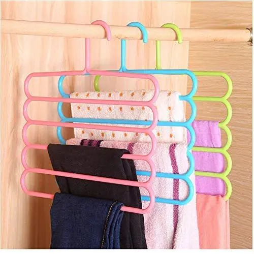 10pcs Random Color 5 Layers Non-Slip Multifunctional Clothes Hangers Pants Storage Hangers Cloth Rack Multilayer Storage Scarf Tie Rack Hanger 10pcs Random Color 5 Layers Non-Slip Multifunctional Clothes Hangers Pants Storage Hangers Cloth Rack Multilayer Storage Scarf Tie Rack Hanger