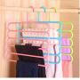 10pcs Random Color 5 Layers Non-Slip Multifunctional Clothes Hangers Pants Storage Hangers Cloth Rack Multilayer Storage Scarf Tie Rack Hanger