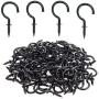 Powlankou 1inch Black Zinc Plated Metal Screw-in Ceiling Hooks Cup Hooks Black, 120 Pieces