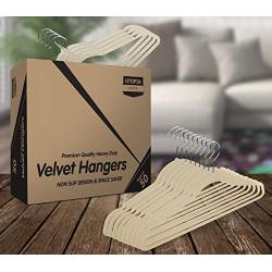 Utopia Home Premium Velvet Hangers (Pack of 50) Heavy Duty - Non Slip - Velvet Suit Hangers - Ivory