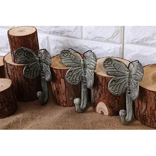 4 Pcs Vintage Cast Iron Butterfly Home Door Wall Mount Hooks Home Towel Clothes Hat Coat Key Hanger (Butterfly) 4 Pcs Vintage Cast Iron Butterfly Home Door Wall Mount Hooks Home Towel Clothes Hat Coat Key Hanger (Butterfly)