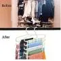 5pcs Multi Layer Clothes Hanger Holder Wardrobe Pants Towel Tie Organizer Can Hold for Pants, Towel, tie, Scarf etc.