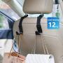 Car Seat Headrest Hook, 4 Pack Universal Car Storage Headrest Hanger Holder Hooks, Vehicle Strong and Durable Backseat Hanger for Handbag Purse Coat and Bag