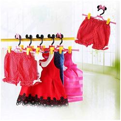 DNJKSA 5pcs/lot Child Cartoon Hanger Baby Retractable Skirt Hangers Adult Pants Clothes Hangers Rack(Random Color)