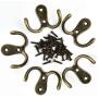 HOVEOX 20 Pcs Double Prong Robe Hook Retro Towel Cloth Hanger Wall Hat Jewelry Hooks Rustproof Rustic Hooks Utility Hooks with 40 Pcs Screws and a Screwdriver (Bronze)