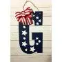 Patriotic Door Hanger, 4th of July Decoration, Home Decor, Navy Blue with white Stars.