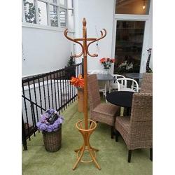 AQ-FURNITURE Coat and Hat Wooden Rack Antique Style with Umbrella Stand Hanger with 12 Hooks Floor Peg Hanger for Clothes Coat and Hat Rack Stand