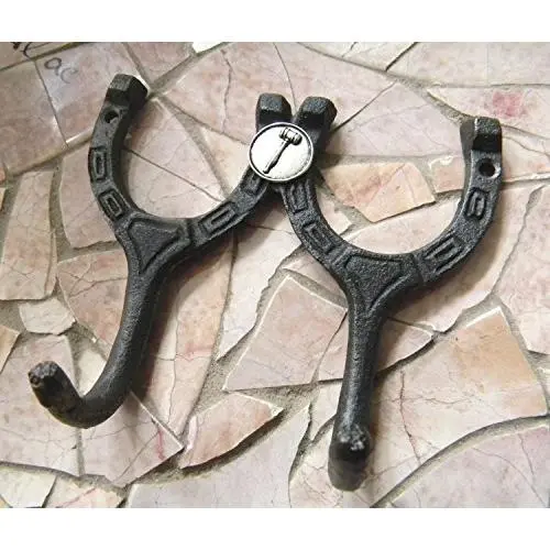 Lawyer Gavel Cast Iron Wall Hook , Law School Graduation Gift, Double Lucky Horseshoe, Rustic Hanger