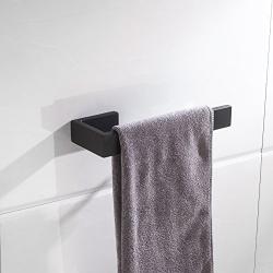 Nolimas Matte Black Bath Towel Ring Towel Bar Classic Wall Mounted SUS304 Stainless Steel Bathroom Towel Rail Toilet KitchenTowel Rack Single Bar,Wall Mount