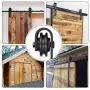 Acescen Sliding Barn Wood Door Hardware Hangers Rollers Interior Wood Door Vintage Wheel Set Hardware Hangers Replacement Bracket J Shape（1PCS）