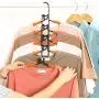 SUPOW Clothes Hangers, 5 in 1 Multi-Layer Nop-Slip Wardrobe Clothes Rack Metal Space Saver Clothes Storage Clothes Rack for Jacket, Coat, Sweater,Trousers, Shirt, T-Shirt, Ect.(Kids Size) (Bronze)