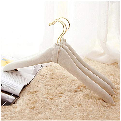 DNJKSA Mans Style ! Luxury White Fabric Padded Wooden Hanger for Clothes (5 Pieces/Lot)