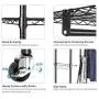 VIPEK 2 Tiers Wire Garment Rack Clothes Rack Portable Clothes Wardrobe Compact Wardrobe Storage Rack Organizer Hanger Bar Metal Clothing Shoe Rack with PP Wheels Side Hooks