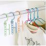 10pcs Random Color Plastic Coat Hangers Windproof Organizer Hook Fixed Holder Buckle 5 Circle Anti-Slip Hanger Storage Racks Clothes Hanger
