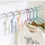 10pcs Random Color Plastic Coat Hangers Windproof Organizer Hook Fixed Holder Buckle 5 Circle Anti-Slip Hanger Storage Racks Clothes Hanger