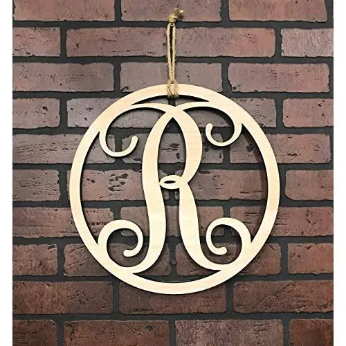 Monogram Door Hanger | Vine Letter R | Unpainted Natural Wood Finish | Great for Year Round Door Decor Monogram Door Hanger | Vine Letter R | Unpainted Natural Wood Finish | Great for Year Round Door Decor