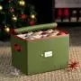 Ornament Storage Boxes with Zippered Closure 4-Inch - Protect & Keeps Safe Up to 36 Holiday Ornaments & Xmas Decorations Accessories, Durable Non-Woven Ornament Storage Container & Two Handles (Green) Ornament Storage Boxes with Zippered Closure 4-Inch - Protect & Keeps Safe Up to 36 Holiday Ornaments & Xmas Decorations Accessories, Durable Non-Woven Ornament Storage Container & Two Handles (Green)