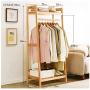 WYQSZ Floor Coat Rack, Solid Wood Hangers, Simple Rack Hangers, Home Bedroom Wooden Clothes Rack Multi-Function (Color : B, Size : 70146cm)