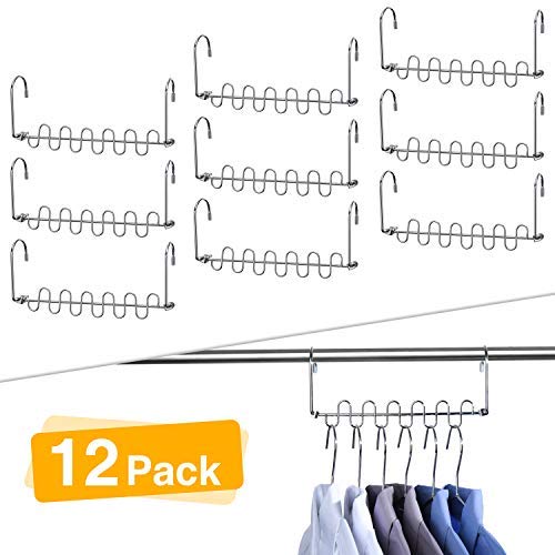 HOUSE DAY Metal Magic Hangers Space Saving Clothes Hangers Organizer Smart Closet Space Saver Pack of 12