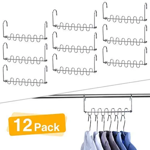 HOUSE DAY Metal Magic Hangers Space Saving Clothes Hangers Organizer Smart Closet Space Saver Pack of 12 HOUSE DAY Metal Magic Hangers Space Saving Clothes Hangers Organizer Smart Closet Space Saver Pack of 12