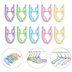 Folding Travel Hangers, Collapsing Clothes Hangers - 3 Section Design, Space Saving and Lightweight, Non-Slip Standard Windproof Coats/Jackets/Shirts/Skirts/Socks Hangers for Travel Camping